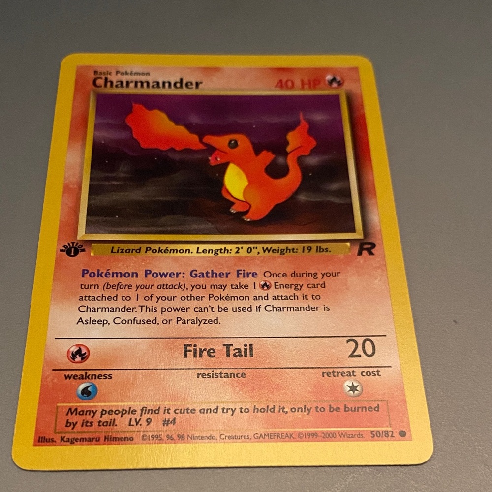 1st edition Pokemon Team Rocket Charmander 50/82